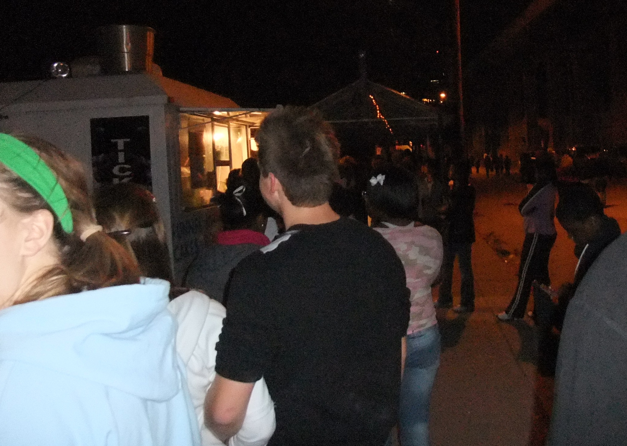 People waiting in line at the ticket booth at The Edge of Hell