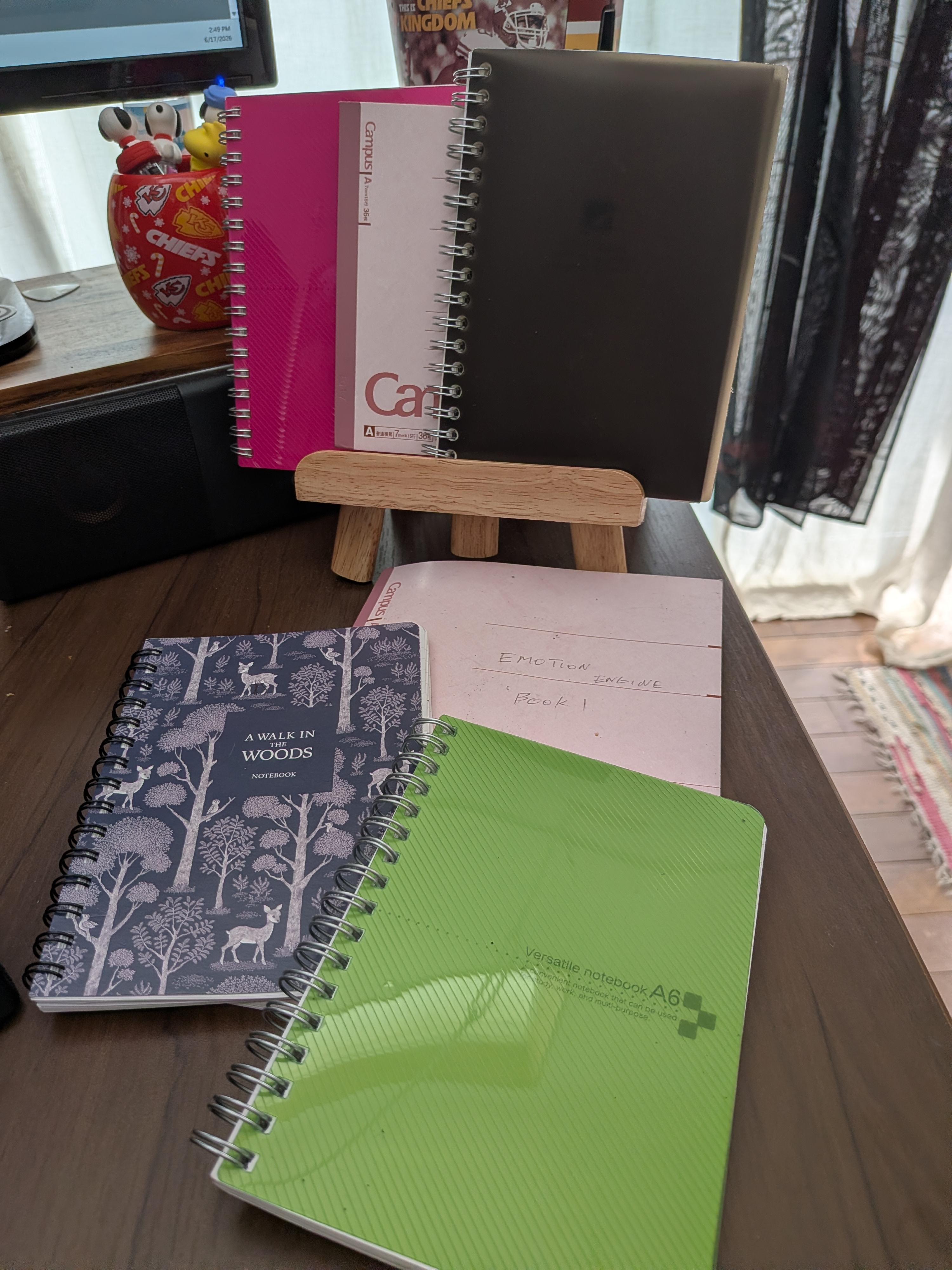 Seven notebooks used in the writing of The Emotion Engine